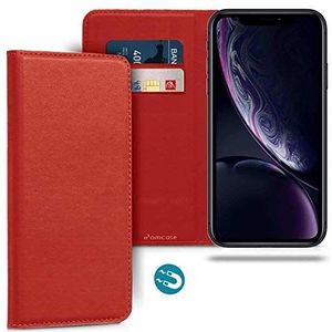 Coque Protection Porte Carte pour Apple iPhone XR, Rouge