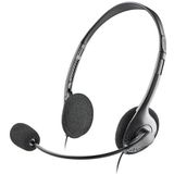 NGS MS103 MAX Bedrade hoofdtelefoon, bekabelde computerhoofdtelefoon, hoofdtelefoon met microfoon, instelbare headset en microfoon, volumeregeling, jack-aansluiting 3,5 mm, kabellengte 1,5 m