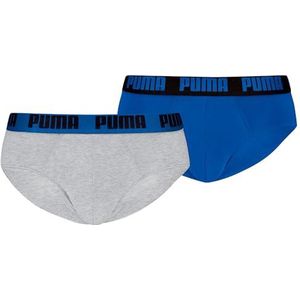 PUMA Men's Everyday Brief, blauw/grijs gemêleerd, XL (2-pack), blauw/grijs melange, XL