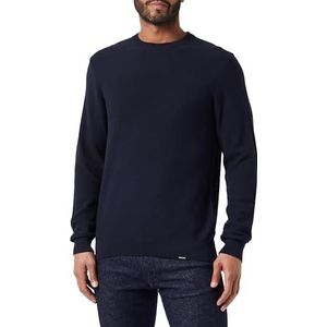 Seidensticker Herentrui - regular fit - pullover - sweatshirt - lange mouwen - 100% katoen, donkerblauw, M