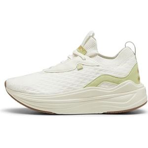 PUMA Softride Stakd Premium Wns, Road Running Shoe Dames, warm wit, pistachegroen, PUMA goud, 41 EU