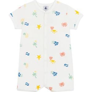 Petit Bateau Uniseks baby combicourt, wit/meerkleurig., 3 Maanden