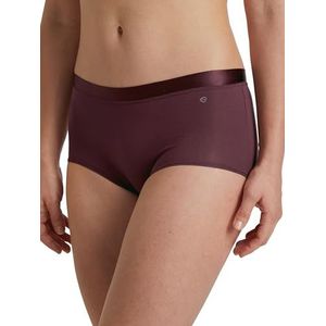 CALIDA Cate Panty, regular cut dames, platte tailleband met satijnen rand, van 100% supima-katoen, Port Royal Red, 48-50