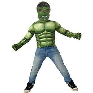 Rubies -Avengers Endgame Hulk Deluxe kostuum top set kostuum, effen kleur, zoals afgebeeld, normaal (G40223). Maat: 8-10 jaar