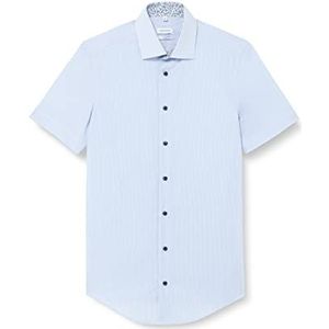Seidensticker Men's Slim Fit Shirt met korte mouwen, lichtblauw, 37, lichtblauw
