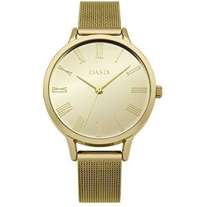 Oasis Dames datum klassiek kwarts horloge met aluminium armband B1623