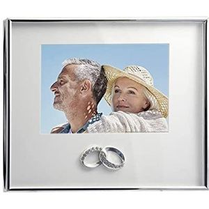 DRW Fotolijst voor bruiloften, zilverkleurig, voor 10 x 15 cm, afmetingen: 23 x 18 cm