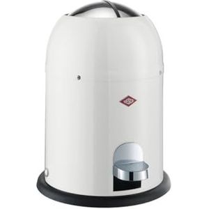 Wesco Mini Master cosmetica-emmer in de kleur wit, gepoedercoat plaatstaal, 6 liter volume, kunststof inzetstuk, voettrede