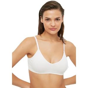 Trendyol Dames Ondergoed Bralette Bralette V-hals Gebreide BH, Ecru, XS