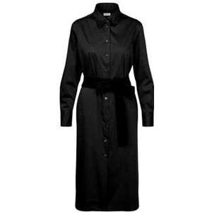 Seidensticker Dames regular fit blousejurk lange mouwen jurk, zwart, 40