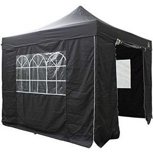 All Seasons Gazebos 3x3m Heavy Duty volledig waterdicht pop-up tuinhuisje met 4 premium zijwanden - zwart