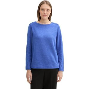 TOM TAILOR Sweatshirt voor dames, 35896 - Preppy Jean Blue Melange, XXL