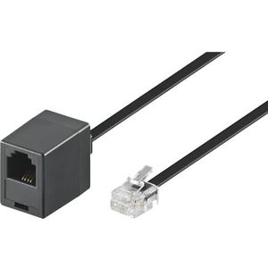 Goobay 68260 Modulaire aansluitkabel 6 meter, Zwart, RJ11/RJ14-connector (6P4C) naar RJ11-aansluiting (6P4C)