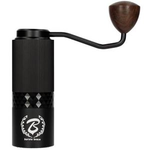 Barista Space Handmatige koffiemolen - hoogwaardig roestvrij staal, precisiemaalwerk, rubberen handgreep, ergonomisch houten handvat, kleur zwart