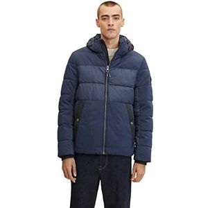 TOM TAILOR Mannen Puffer jas met capuchon 1032481, 10668 - Sky Captain Blue, XL
