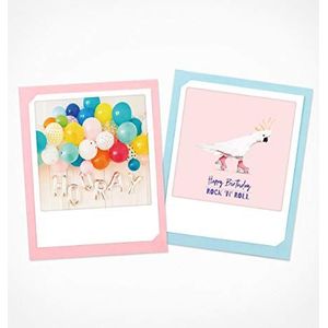 PICKMOTION Happy birthday & rock 'n roll | Set van 2 gevouwen kaarten | Wenskaarten - Inclusief envelop, Foto's van Instagram Fotografen, ontworpen in Berlijn, Verjaardagskaarten