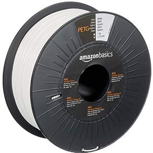 Amazon Basics 3D-printerfilament, PETG, 1,75 mm, wit, spoel van 1 kg