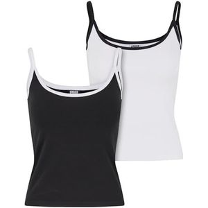 Urban Classics - T-shirt - Zwart/Wit - 95% Katoen - 5% Elastaan