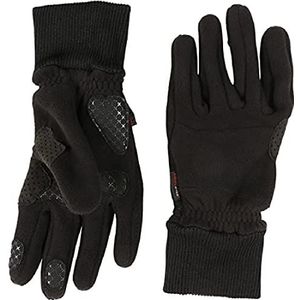 Ultrasport Cozy Basic fleece winter- en vingerhandschoen voor dames en heren met gripzones voor fietsen en andere outdoor-activiteiten, zwart, L