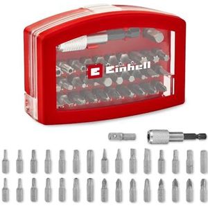 Einhell - 32-delige Bitbox - Transparant - 30 x 25 mm CRV-bits - Inclusief Snelwisselbithouder en Socketadapter