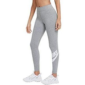 Nike W NSW Essntl Gx HR Lggng Ftra leggings voor dames, donkergrijs heather/wit, XL