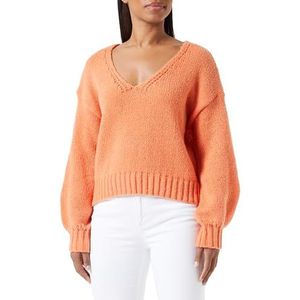 sookie Dames, modieuze polyester zwart maat XS/S pullover sweater, oranje, XS