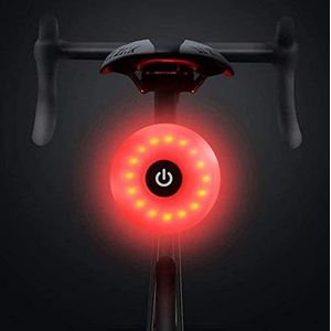 NK Led-achterlicht voor fiets, 5 lichtmodi, oplaadbaar, DC 5 V, 1 A, micro-USB, IPX5 waterbestendigheid, licht en duurzaam, eenvoudige installatie (compatibel met alle fietsen) (goud)