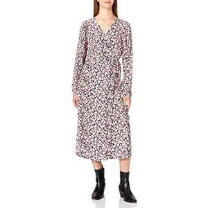 PIECES Dames Pccarly Ls Wrap Midi Dress Bc Jurk, Dawn/Aop: bloemen, 36 EU/M