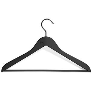 Hay Kleerhanger set Soft Coat Hanger gemaakt van rubber en aluminium in de kleur zwart, afmetingen: 44cm x 27cm, 500083