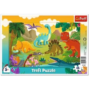 Trefl De kaderpuzzel voor de allerkleinsten bestaat uit 15 puzzels en een blok met een kader, dat is