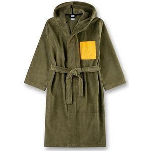 Sanetta Jongensbadjas groen | Hoogwaardige en behaaglijke badjas van badstof voor jongens. Badjas met opvallende borstzak met capuchon en riem | Badjas voor jongens, groen, 128