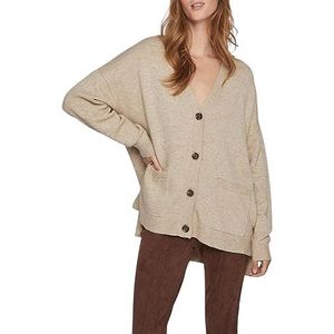 VIRIL L/S Oversize gebreide cardigan - NOOS, Natural Melange, L