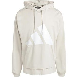 adidas Heren ESSENTIALS BIG LOGO SINGLE JERSEY HOODIE, wonder alumina/white, L