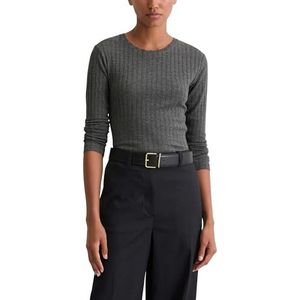 Slim fit shirt met lange mouwen van een mix van katoen en modal