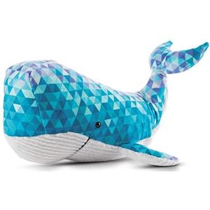 NICI Knuffel walvis 32 cm in stijlvolle polygoonprint en textuur pluche materiaal – Knuffels voor meisjes, jongens en baby's – Pluizig knuffeldier om mee te knuffelen en mee te spelen
