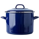 BK Indigo Nederlandse geëmailleerde kookpan met deksel, 24cm/8,7 liter, inductie, ovenbestendig, vaatwasmachinebestendig, kobaltblauw