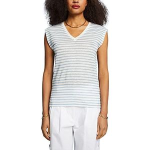 Esprit Collection Gestreept T-shirt, 100% linnen, Lichtblauwe lavender., XXL