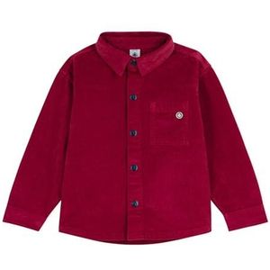 Petit Bateau Effen fluwelen kinderhemd, Amarant, 3 Jaren