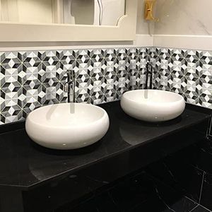 Muursticker zelfklevende tegels keuken badkamer - 9 SOPHINIA AUTHENTIEKE cementtegels - 9 stickers 15 x 15 cm