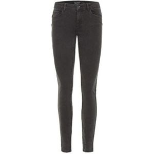 Vero Moda Vmseven Mid Rise Slim Fit Jeans voor dames, Donkergrijs denim, 22W x 32L