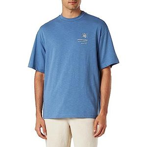 MUSTANG Heren Style Aidan C Print T-shirt, Moonlight Blue 5169, L, Moonlight Blue 5169, L