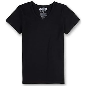 Sanetta Onderhemd voor jongens, zwart (super 10015), 128 cm
