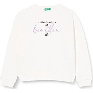 United Colors of Benetton Sweatshirt met lange mouwen voor meisjes met ronde hals, wit 074, 150 cm