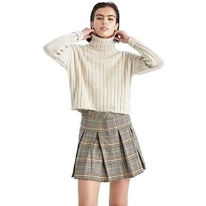 DeFacto Trui normale pasvorm voor dames - coltrui trui voor dames (BEIGE Melange, XL), beige melange, XL