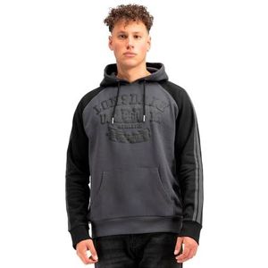 Lonsdale LinNFOOTS Sweatshirt met capuchon, normale pasvorm, antraciet/zwart, M