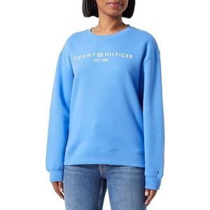Tommy Hilfiger Dames sweatshirt zonder capuchon, Blauw (Blauwe Spell), XXS