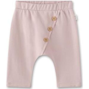 Sanetta Babybroek roze | Praktische en comfortabele uniseks joggingbroek van biologisch katoen. Broek met elastische tailleband en decoratieve schuine knoopsluiting | babykleding, roze, 74 cm