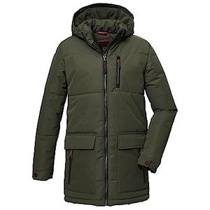 killtec Jongens Gewatteerde parka met capuchon/winterjas is waterafstotend KOW 135 BYS QLTD PRK, dark olive, 176, 39877-000