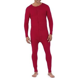 Fruit of the Loom Heren Premium Thermisch Uniepak Pyjama Bodem, Rood, XL