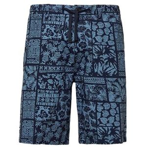 s.Oliver Detroit: Bermuda in relaxed fit en all-over-print, diepblauw, 32